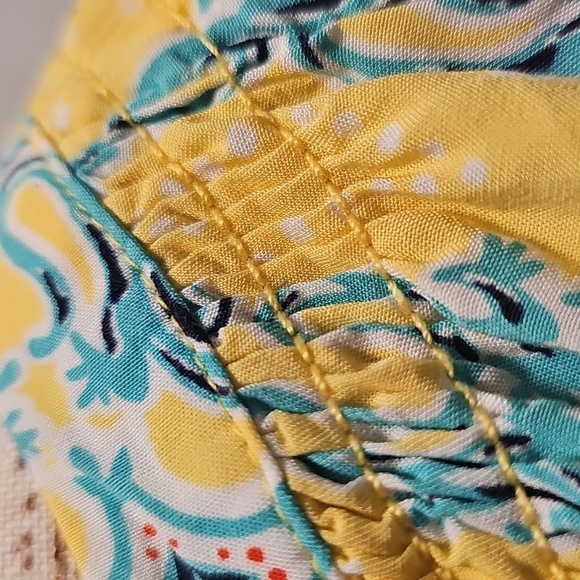 Crown and IVY VIbrant Yellow Blouse with Blue Patterns - Picture 3 of 11